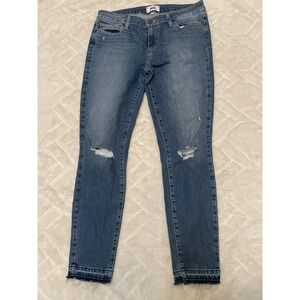 Paige Jeans Womens Verdugo Crop Raw Hem Mid Rise Size 32 Destroyed